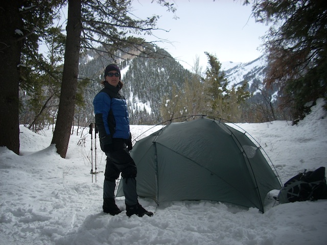 Tenting after a snowfall